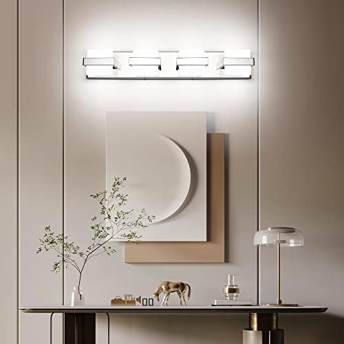 SOLFART Rasvjetna tijela za kupatilo, 4-svjetlo LED toaletna svjetla za kupatilo preko ogledala, moderno osvjetljenje za kupatilo sa mogućnošću zatamnjivanja