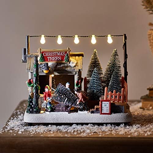 SVJETLO4FUN, Inc. Božićno seosko selo Trgovi prodavnica Pred-lit LED baterija UP-u