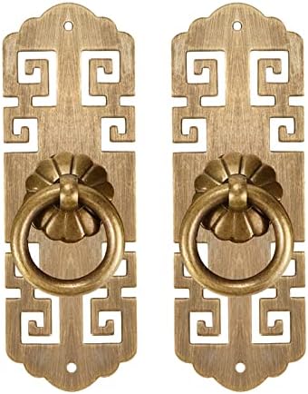 Semetall 2pcs 4-inčni vintage ladice vuče metalni dvostruki prsten za dvostruke vrata za kuhinjske ormare ormar za drvo vrata, bronza