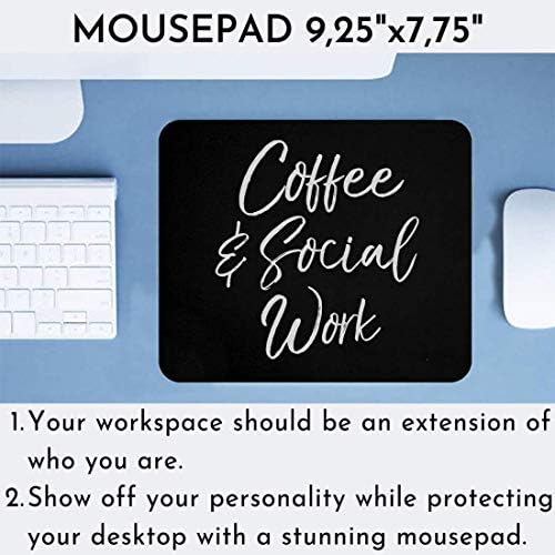 XPuffer Funny kafa 9-inčni mousepad kafe mousemat - slatka socijalna radnika poklon za žene smiješna