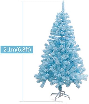 ZPEE 6.8FT MATERIJALNI MATERIJAL PVC Xmas Dekoracija Božićno drvce, umjetno sa metalnim štandom lako sastaviti borovo drvo golo drvo-plave d 2,1m