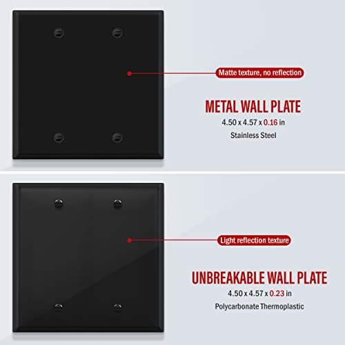 Enerlites Dvostruko prazan uređaj Metalna zidna ploča, otpornost na koroziju, standardna veličina