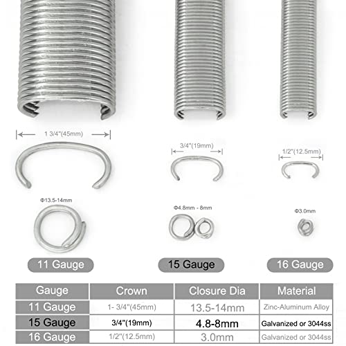 Kimsing SC7 150-inčni prstenovi 15/16-inčni pocinčani C prsteni 1,000 PCS ograde za zatvaranje promjera 4,8-8,0mm za C Ring Gun Alati