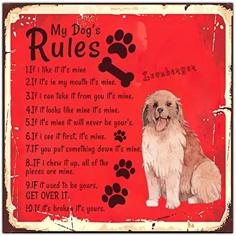 Alioyoit Funny pas metalni znak plaketa pravila mog psa Antikna vješalica za vrata za kućne ljubimce