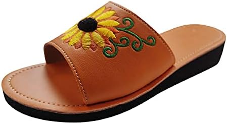 Nevera cipele Platform sandale za žene Ležerne prilike ljetne kože Jednostruki bend klizani sandale Bohemia klizanje na otvorenom nožom Comfort Sandal