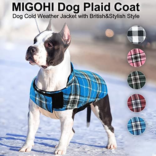 Migohi jakne za pse za zimski provaliti reverzibilni kaput za pse za hladno vrijeme Britanski stil plaćen toplim psećim prslukom za male srednje velike pse, plavo l