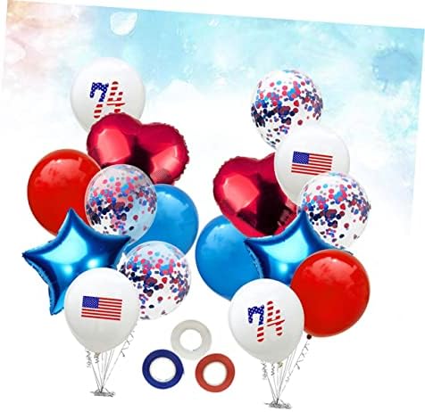 Bestoyard 3pcs dan neovisnosti Balon Latex Balon Confetti Balloon Ispis Baloon Party Balloon