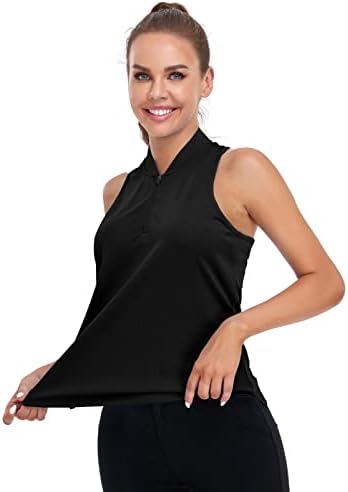 Toksks ženske polovine golf polo majice bez rukava vrhovi bez suhog labavog fit atletičkog tenisa trkačkog trkačkog trka