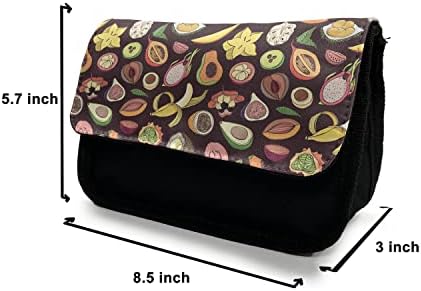 Lunarable tropska pernica, sočna vegetarijanska hrana, torba za olovku od tkanine sa dvostrukim patentnim zatvaračem, 8,5 x 5,5, višebojna