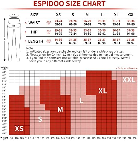 Espidoo 3 paketa joge hlače sa džepom ženske visokog struka joge nogavice žene
