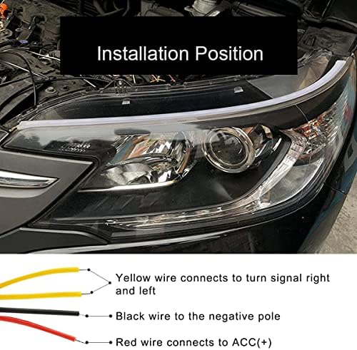 LED traka za farove automobila, TEKSHINNY 2 kom 24 inča RGB vanjsko svjetlo za automobil, fleksibilna