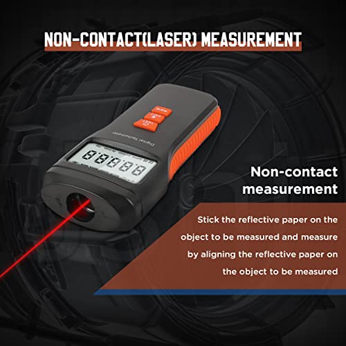 CMTOOL bez kontakta Digitalni tahometar Laser RPM tahometar sa 9.0 u 99,999 RPM preciznost, RPM metar