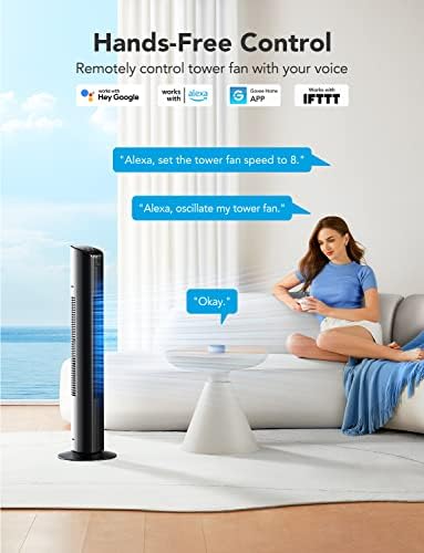 Govee Life Smart Pročistači vazduha za spavaću sobu sa 36 Smart Tower ventilatorom za spavaću sobu,
