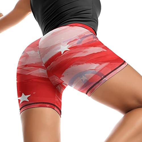 Američka zastava Ženske joge kratke hlače visoke struk vježba joga kratke hlače koje rade aktivne ljetne hlače za bicikliste