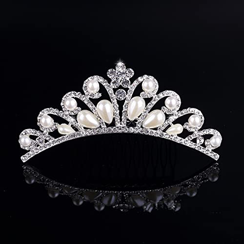 Lyellfe kruna od 6 paketa za djevojčice od tijare, srebrne kristalne tijare i krune sa češljem, elegantna