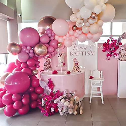 Ružičasti balonski luk komplet 129pack vruće ružičasti balon Garland Kit DIY ružičasti i zlatni