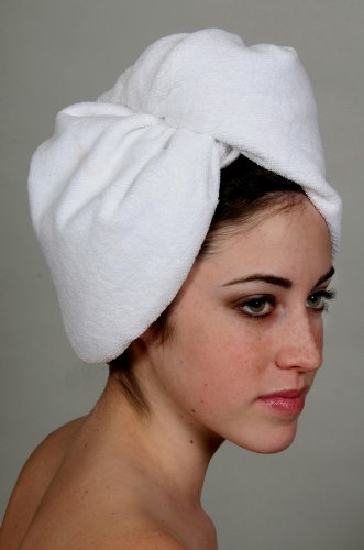 EUROW MICROFOFIBERSKI ručnik za kosu turban - bijeli - 1 paket