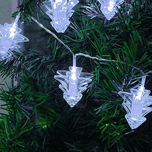iHHAPY za dekoracije, pokloni za Božićni niz baterija ukras u obliku drveta, LED svjetla borovi
