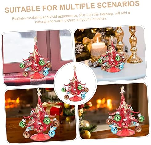 Nolitoy 2pcs Glass Božićno drvce para mesa de Mali božićno stablo stolovi za božićne dekorativne dekorativne