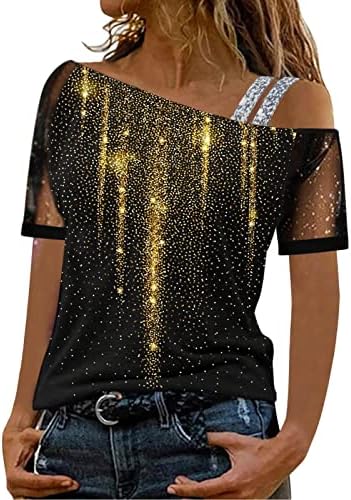 Comigeewa kratki rukav hladni rame za žene za žene Jesenje ljetne zvijezde grafički bluze T majice dame 2023