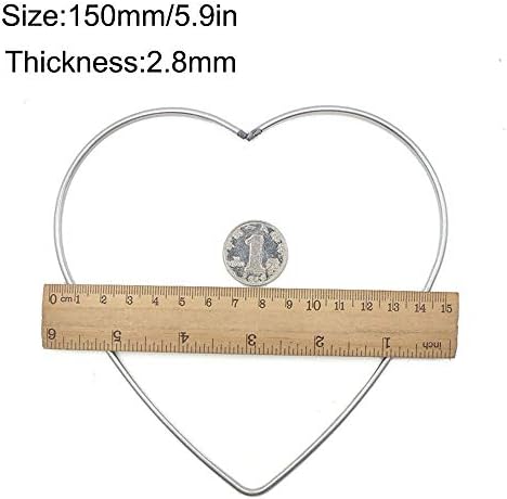 PZRT 4pcs Iron DreamCatCatcher prsten za srce Oblik srca Metalni prstenovi DIY Vjenčanje vjetra viseći pribor 50mm 100mm 150mm 200mm