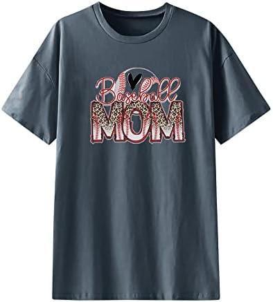 Žene Baseball mama majice Ljeto smiješno tiskano grafički grafički prevelici Tuntic Tuns Solid Colore Comfy