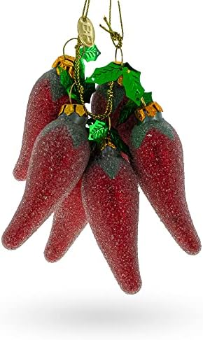 Chili Peppers Staklo Božić Ornament