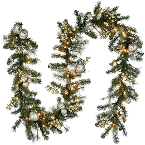 Nacionalna stabla Prethodna umjetna božićna vijenca, zelena, šipak, bijela svjetla, ukrašena