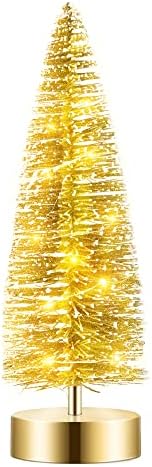 VARMAX Prelit božićno drvce blistavo platno četkica za boce četkica 13,8 '', zlato