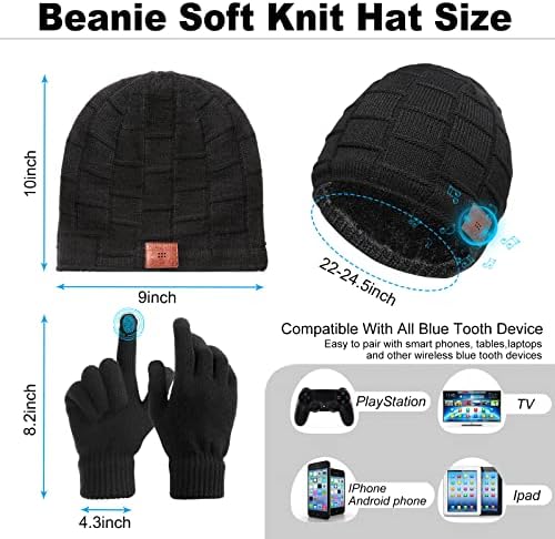 Bluetooth kapa Set uključuje 2 komada Bluetooth kapa bežični Bluetooth zimski šeširi 2 para zimske