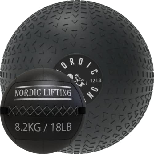 Nordic Lifting Slam Ball 12 lb paket sa zidnom loptom 18 lb
