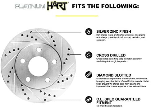 Hart kočnice Prednji stražnje kočnice i rotori Kit | Prednji stražnji kočni jastučići | Rotori