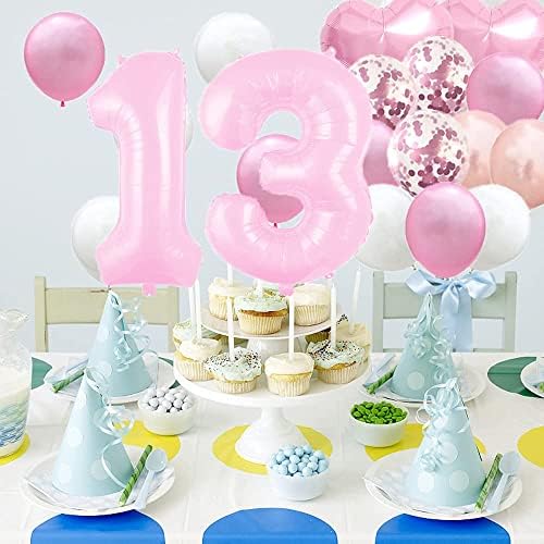 Sweet 13. rođendan balon 13. rođendan ukrasi sretni 13. rođendanska zabava ružičasta broj 13 folija mylar baloni Latex balonski pokloni za djevojčice, dječake, žene, muškarce