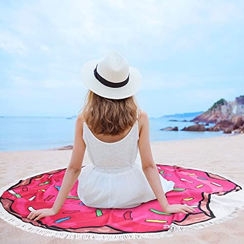 Debeli okrugli ručnik debelog krofne plaže - Veliki mikrofiber Mekani pijesak besplatni tepih za ručnik Yoga Yoga Mat za žene i djevojke za kadu / bazen / plaža / piknik vremena