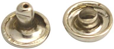 Wuuycoky Silvery dvostruka kapa gljiva zakovice metalni metalni kape 9mm i post 6mm pakovanje od