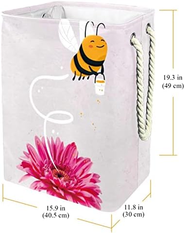 Pčela sa ružičastim tratinčicama praonica rublja srušila je pravokutni organizator zabrinute za uniseks