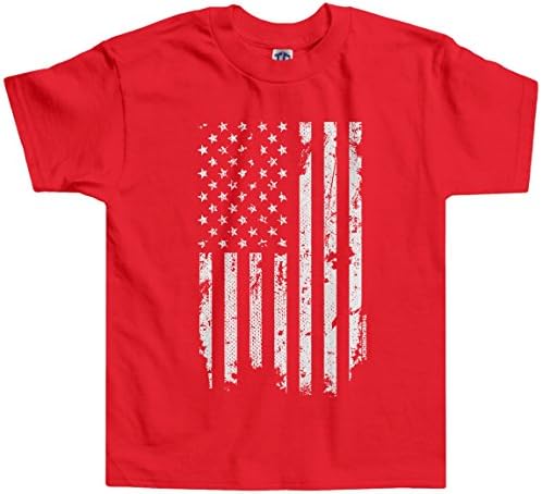 Threadrock Little Boys' Uznemirena Bijela Američka Zastava T-Shirt