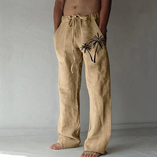Miashui muške Božićne hlače muške povremene pamučne i štampane džepne hlače na Pertlanje velike veličine