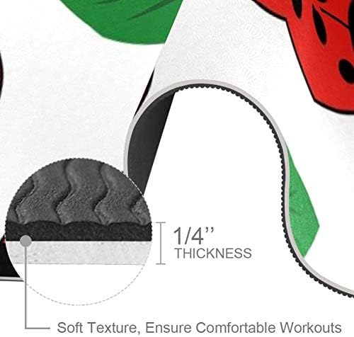 DJROW Yoga Mat Ladybug with Leaves natural Pilates Vježba Mat Eco Friendly Gym mat Thickness 1/4