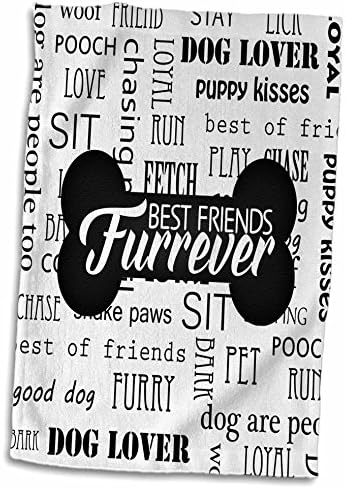 3drose najbolji prijatelji Furrever pseća kost na bijeloj boji sa Crnom riječju Art-ručnici
