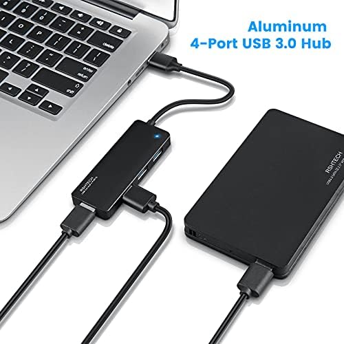 USB Hub 3.0 Splitter RSHTECH Aluminium USB Port Expander Ultra Slim 4 Port USB 3.0 Data Hub za Laptop