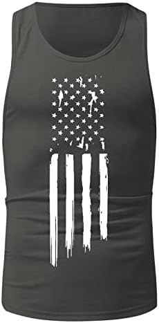 Beuu 4. jula vrhovi tenka za mens, američka zastava Patriotski sportski vest za bez rukava Ljeto Struck Workout Teretani