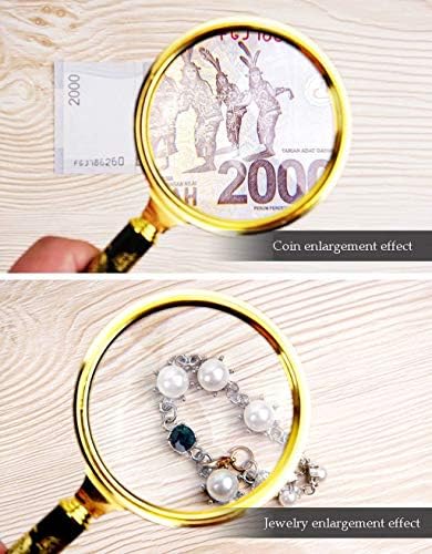 Weiping-Lupa za nakit prenosiva ručka 90mm 10x optičko staklo starija djeca Clear HD lupa za knjige novine mape kovanice