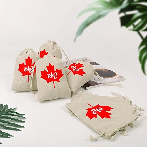 Eh Canada Maple Drawstrings torbe za odlaganje bombona poklon torbe za višekratnu upotrebu sklopivi i kompaktni višenamjenski džepni paket 8 kom