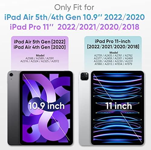Seymcy iPad Air 5. / Četvrtina generacija, iPad Pro 11 inčni kućište otporno sa rotirajućim drškama / olovkom / zaslona / zaslon za zaštitu zaslona / kaiš za nošenje, iPad Air 2022/2020 Case Kids Off 10,9 inča, ružičasta