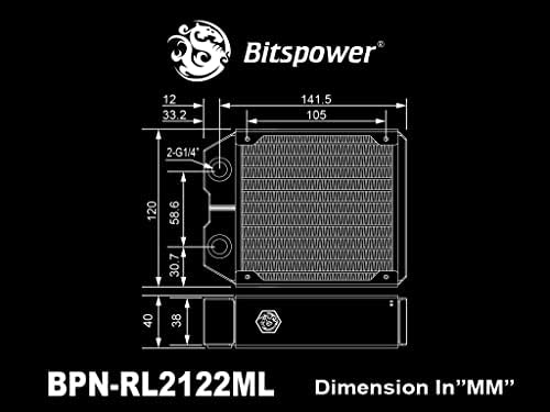 Bitspower Leviathan II 120 radijator sa jednim talasnim perajima, debljine 40 mm