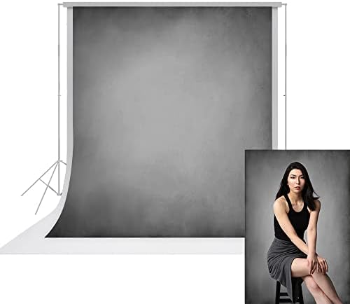 UrcTepics 8x8ft Pro Microfiber Photography Backdrop siva apstraktna pozadina siva portretne