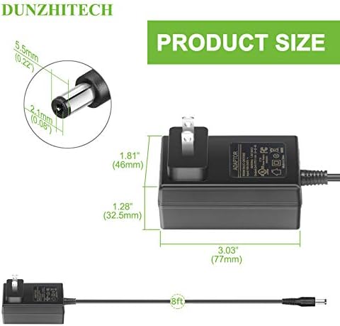 12V 2A adapter za napajanje Dunzhitech 8ft kabel 1 paket 24W UL certifikat 110V AC do DC12V napajanje