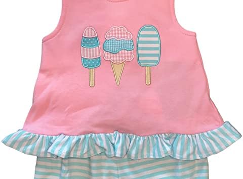 Kristin Lynn Kids Baby Girl Creed Creom Bloomer set - luksuzni komfor, pamuk, butik kvaliteta - djevojke ljetne odjeće