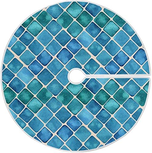 Oarencol Blue keramički mozaik Cyan Buffalo božićna suknja 36 inčna geometrijska kamena Xmas